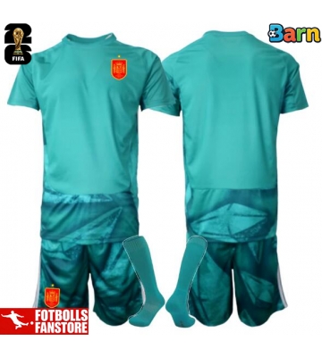 Spanien Målvakt Bortatröja Barn VM 2026 Kortärmad (+ Korta byxor)